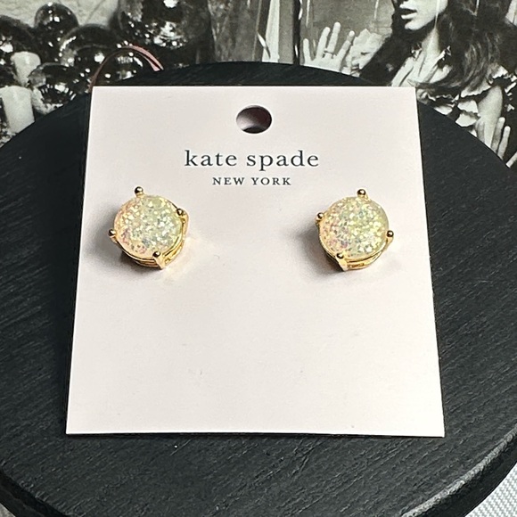 Kate Spade Earrings opal glitter gold NEW! - Picture 1 of 5